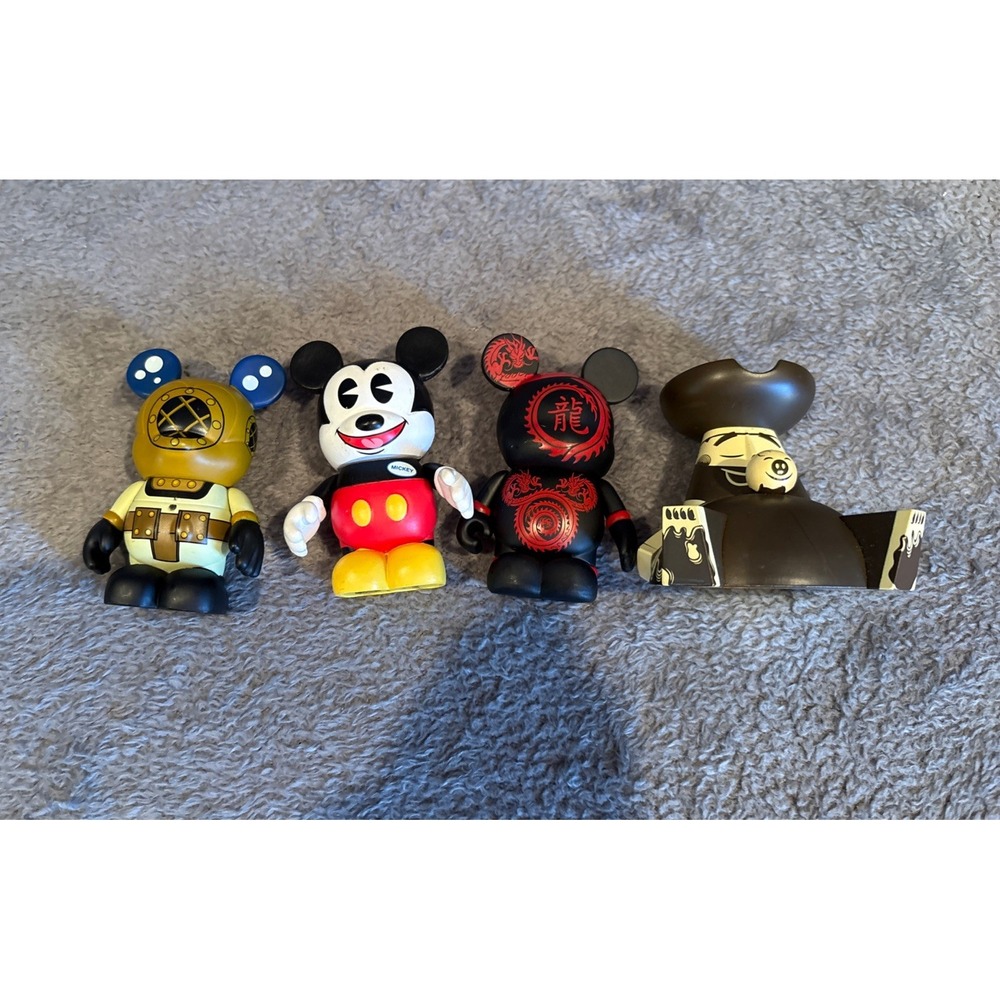 Disney Vinylmation Lot 4   Mickey, Diver, Theme Park, Pig Pirate